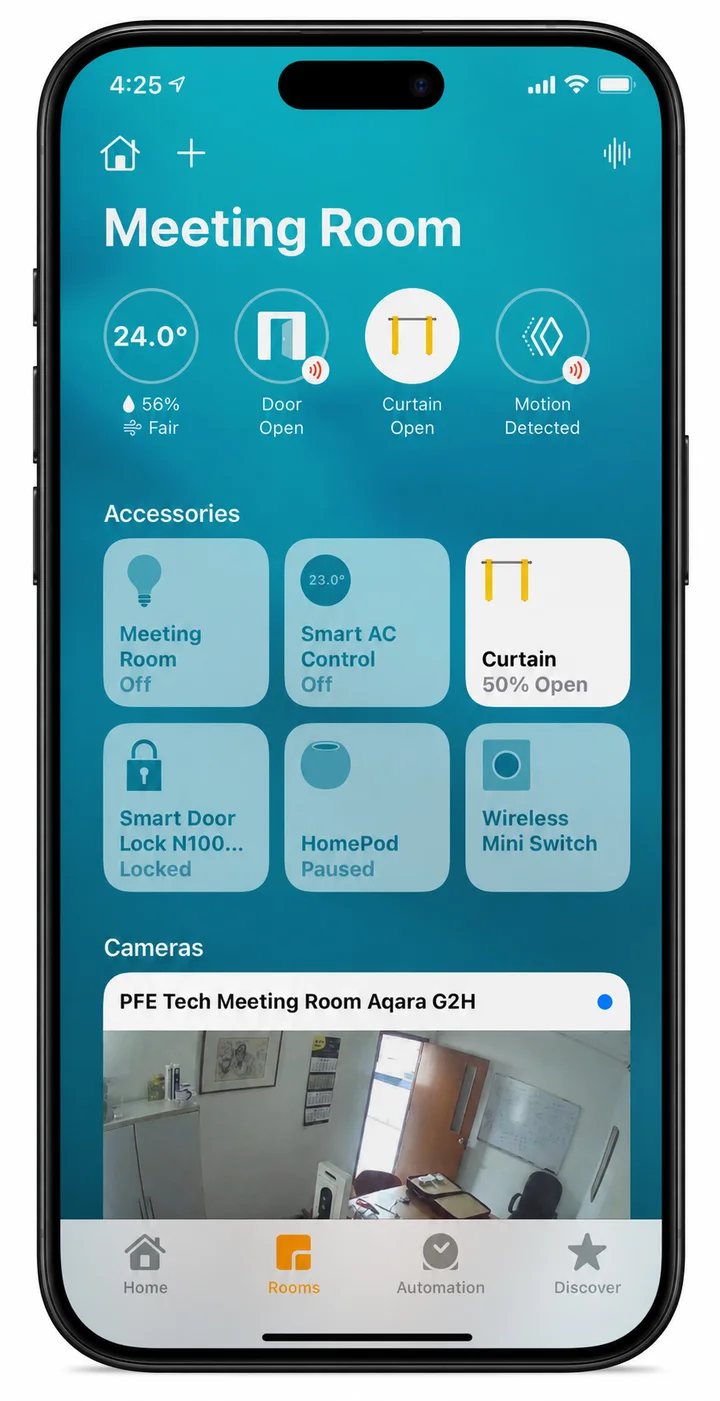 Apple Home app controls on an iPhone