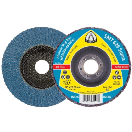 Klingspor SMT 626 Schleifmop-Scheiben – 125x22,23 Mm, Körnung 80, 10 Stück